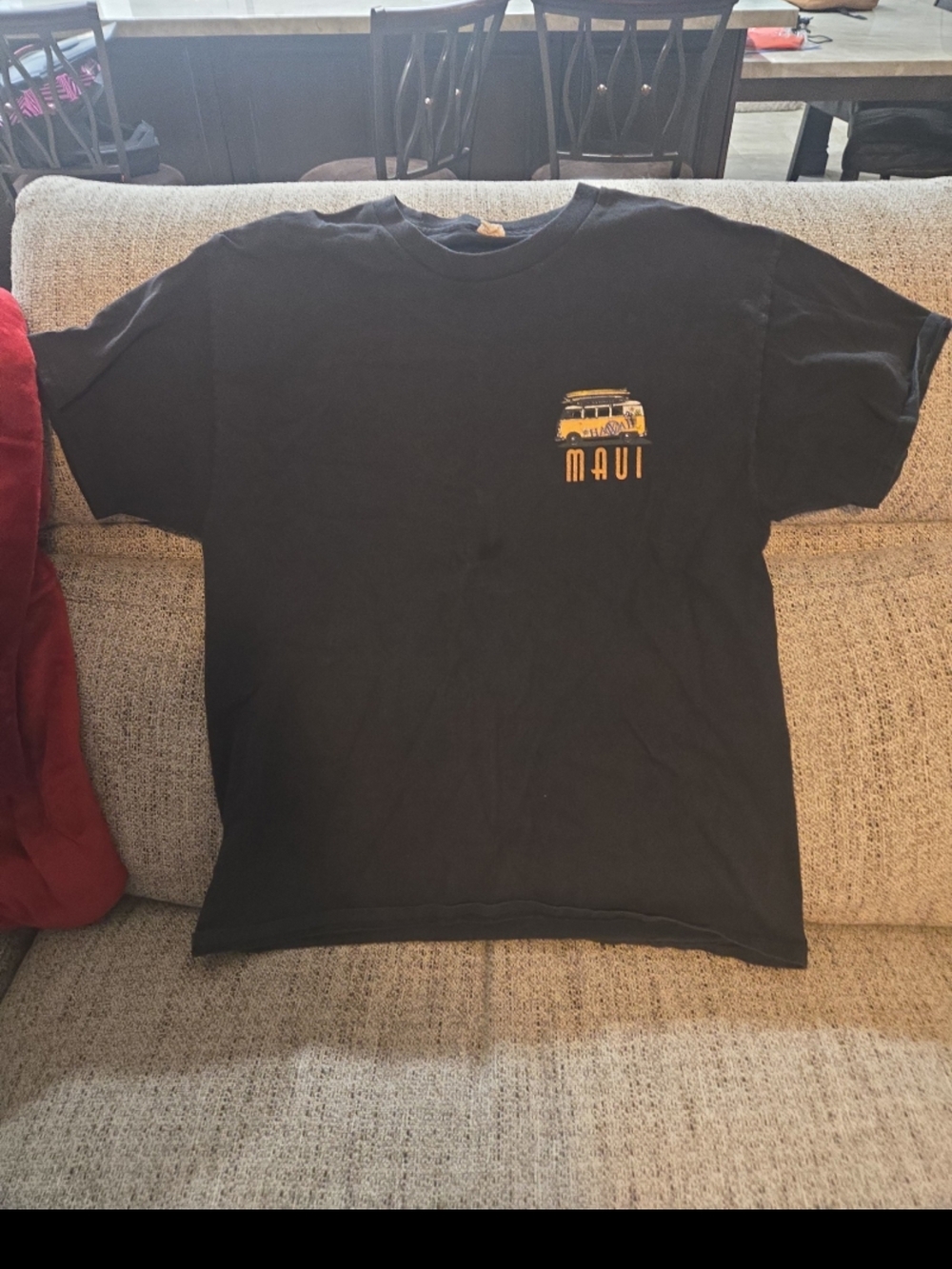 Maui Graphic Black Tee with Van Print